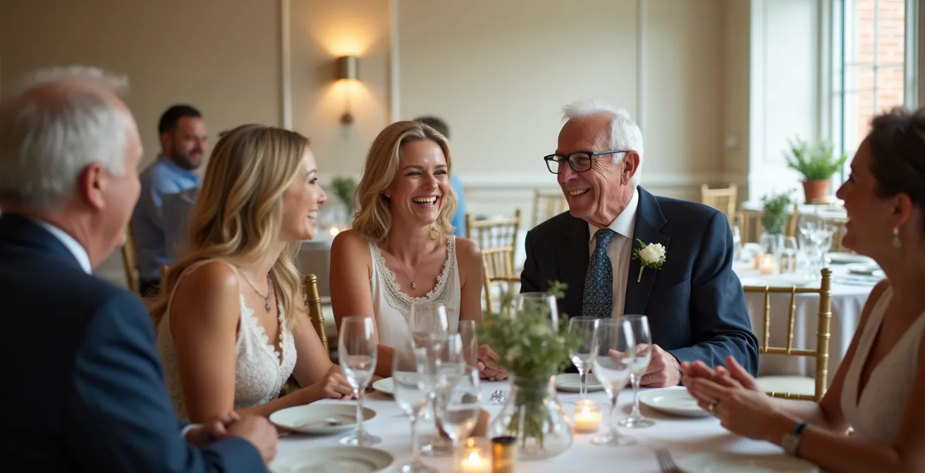 Animation intergénérationnelle lors d'un mariage avec différents âges participant ensemble