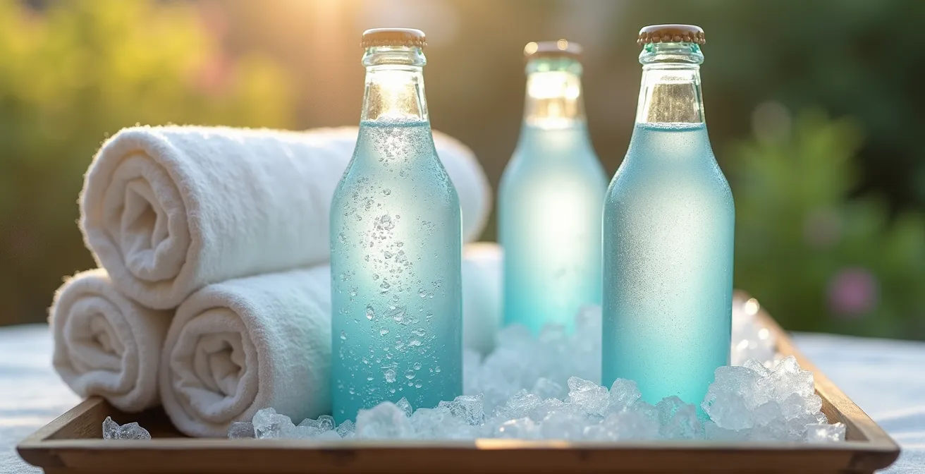 Bar à fraîcheur élégant avec brumisateurs et accessoires de confort