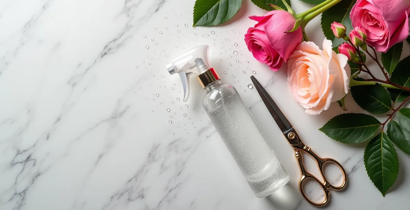 Kit de survie floral avec vaporisateur, pipettes et outils d'entretien pour compositions de mariage